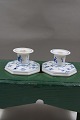 Blue Fluted plain Danish porcelain. Pair of low 
candlesticks No 3334