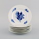 Six Royal Copenhagen Blue flower Braided cake plates. Model number 10/8092. 
1940s.
