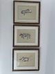 3 dog pictures by Cecil Aldrin (1870-1935), vintage print, reproduction, signed 
in print