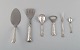Six Cohr serving parts in silver (830) and stainless steel. Mid 20th century.
