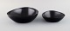 Kockum, Sweden. Two bowls in black enamel. 1970s.
