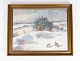 Oil painting with winter motif and gilded frame, with unknown signature from the 
1930s. 
5000m2 showroom.