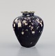 European studio ceramicist. Unique vase in glazed ceramics. Beautiful glaze in 
dark purple shades. 21st Century.
