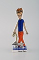 James Rizzi (1950-2011), for Goebel. Pop art porcelain figure. Walk the dog. 
21st Century.
