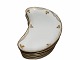 White with Gold Garland Art NouveauMoon shaped plate 21 cm.