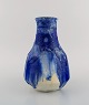 Marcello Fantoni (b.1915), Italy. Unique vase in glazed ceramics. Beautiful 
glaze in blue shades. Dated 1962.
