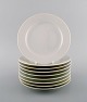 Royal Copenhagen. Salto Service, White. Nine salad plates. 1960s.
