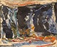 Knut Yngve Dahlbäck (1925-1992), Sweden. Oil on canvas. Abstract composition. 
Dated 1966.
