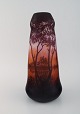 L'Art presents: Daum Nancy, France. Large antique vase in mouth blown art glass decorated with lake landscape ...