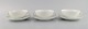 Royal Copenhagen. Salto Service, White. Three bouillon cups with saucers. 1960s.
