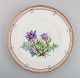 Bing & Grøndahl plate in hand-painted porcelain with flowers and gold 
decoration. Flora Danica style, 1920s / 30s. Model number 248/25 A.
