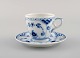 Royal Copenhagen Blue Fluted Half Lace coffee cup with saucer. 1980s. Model 
number 1/528.