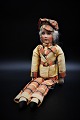 Old Boudoir doll in fabric with painted papier-mache face.
The doll has nice fabric clothes and has a nice patina.
Height: 46cm.