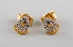 Danish jeweler. A pair of ear studs in 14 carat gold adorned with bright 
diamonds. Late 20th century.
