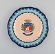 Longwy, France. Art deco plate in glazed stoneware with hand-painted Parisian 
coat of arms and foliage. 1920s / 30s.
