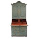 Aabenraa 
Antikvitetshandel 
presents: 
Mid 18th 
century 
blue/green/red 
decorated 
Baroque bureau. 
Sweden circa 
...