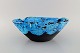 French ceramist. Large bowl in glazed stoneware. Beautiful glaze in azure 
shades. Unique, high-quality ceramics. Mid-20th century.
