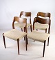 Set of 4 dining chairs in rosewood, model 71, N.O Møller, designed in 1951
Great condition
