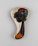 Fidia, Italy. Dish in leather-covered ceramics with hand-painted female 
portrait. 1960s.