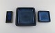 Sven Jonson (1919-1989) Gustavsberg. Three Lagun dishes in glazed stoneware. 
Beautiful glaze in shades of blue. 1970s.
