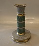Klosterkælderen presents: 457-3338 RC Grey candlestick with green and gold 18 cm Royal Copenhagen Craquelé, ...