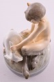 Royal Copenhagen  Figurine 439 Faun with rabbit 
