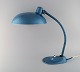 Large adjustable work lamp in original turquoise metallic lacquer. Industrial 
design, mid 20th century.
