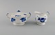 Royal Copenhagen Blue Flower Angular sugar bowl and cream jug. 1950s.
