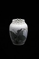 Small Royal Copenhagen vase with floral motif. 
RC#1683/224. H:9,5cm. 1.sort.
Before 1923.