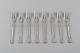 Hans Hansen silverware no. 7. Eight art deco silver (830) pastry forks. 1930s.
