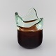 Stor Murano vase i mundblæst kunstglas med bølget kant. Italiensk design, 
1960