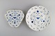 Two Bing & Grøndahl Butterfly dishes in hand-painted porcelain with gold rim. 
Mid 20th century.
