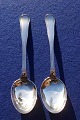 Old Danish solid silver flatware, pair of soup spoons 21.2cm