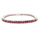 Georg Jensen; A tennis bracelet in 18k white gold with rubies