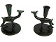 Pair of Swedish Art Deco bronze candlesticks by 
Nils Fougstedt for FAK - Fabriksaktieboilaget 
Kronsilver AB