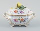 L'Art presents: Nymphenburg, Germany, hand-painted porcelain lidded tureen with polychrome flowers, lid knob in ...