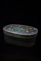 K&Co. presents: Antique Swedish 19th century oval wooden box with lid and fine original green painting...