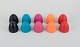 Verner Panton for MENU, ti æggebægre i forskellige farver, udført i gummi.