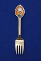 Michelsen Christmas fork 1971 of Danish gilt sterling silver