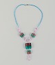 Murano, Italy. Art glass necklace in different colored glass.
