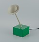 Ettore Sottsass For Stilnovo. Rare table lamp in green and gray painted metal.