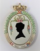 Königliches Kopenhagen. Silhouette-Platte. Prinzessin Thyra von Dänemark. 
Herzogin von Cumberland und Braunschweig. 1853-1933. Höhe 12,6 cm. (1 Wahl)