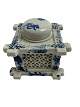 Asian inkwell (presumably Chinese or Japanese) in 
blue/white porcelain