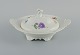 Meissen, large round tureen with lid. Hand painted with flowers.