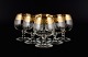 Italian design, six  cognac glasses in clear art glass with gold rim.