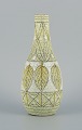Fratelli Fanciullacci, Italian, unique ceramic vase decorated with leaves in 
yellow and white shades.