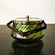 Green art nouveau bowl from Bohemia