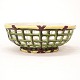 Polychrome faience basket by Marieberg, Sweden, circa 1770. H: 8,5cm. L: 23cm