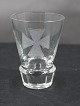 Danish  freemason glass schnapps glass engraved 
with freemason symbols, on an edge-cutted foot