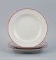 Meissen, Germany. Three plates with orange-red decoration.